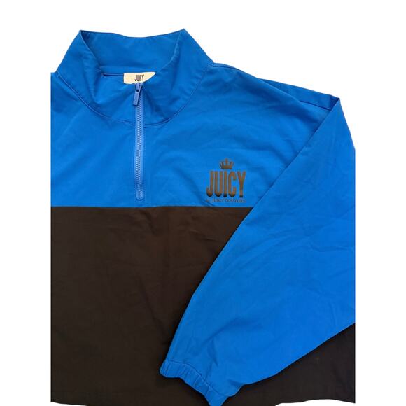 Juicy Couture Blue and Black Track Suit 2X/3X Two Piece Boxy Top Pull on Pants - Picture 4 of 8